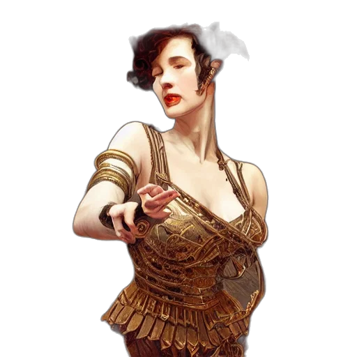 dress, staff, jewelry, weapon transparent PNG cut-out