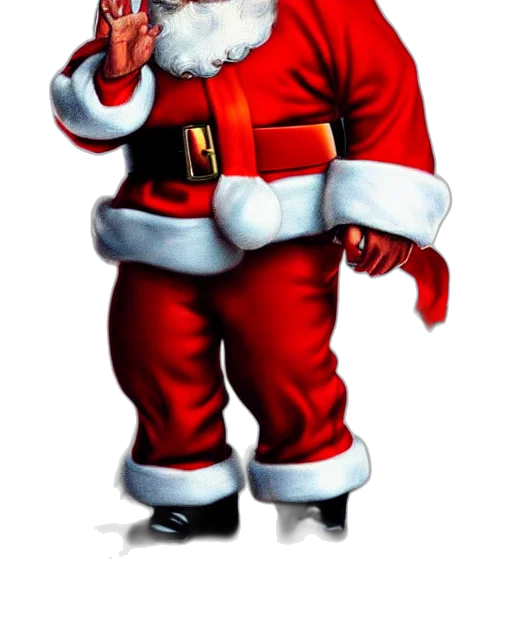 small, santa, claus, sitting transparent PNG cut-out