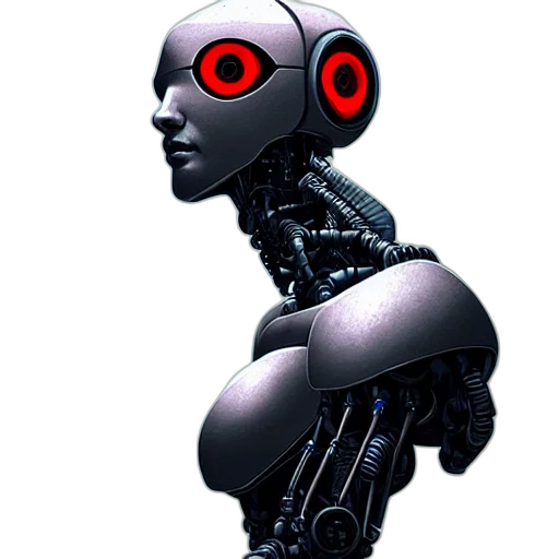 robot, concept art, cyberpunk, comic book art transparent PNG cut-out
