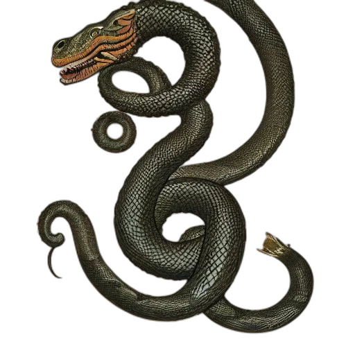 animal, dragon, staff, creature transparent PNG cut-out