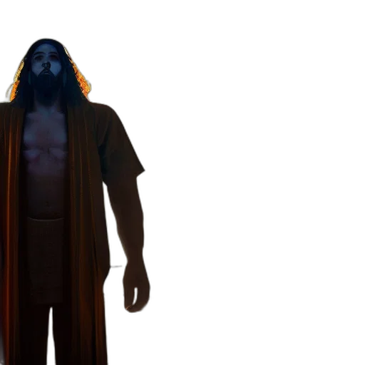 creature, staff, mask, hair transparent PNG cut-out
