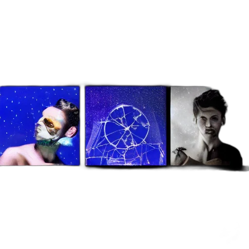 concept art, outer space, neon lights, blue transparent PNG cut-out