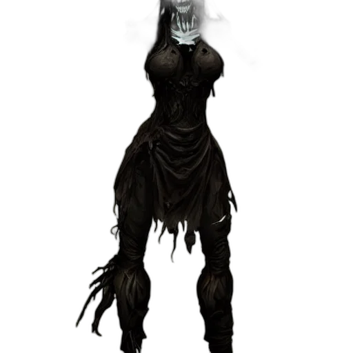 dress, mask, creature, staff transparent PNG cut-out