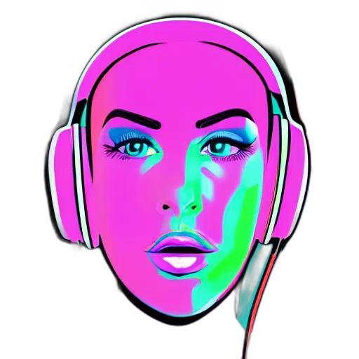 face, mask, robot, vaporwave transparent PNG cut-out