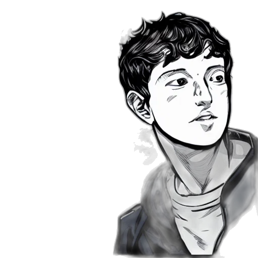 face, jacket, cartoon, concept art transparent PNG cut-out