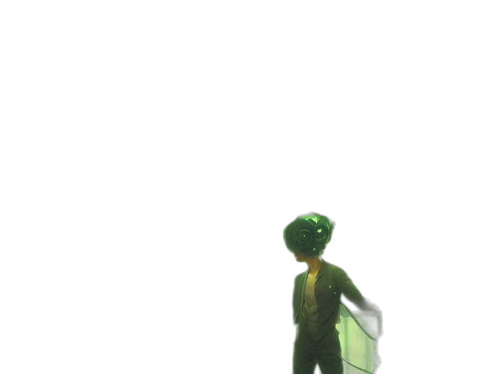 robot, staff, creature, mask transparent PNG cut-out