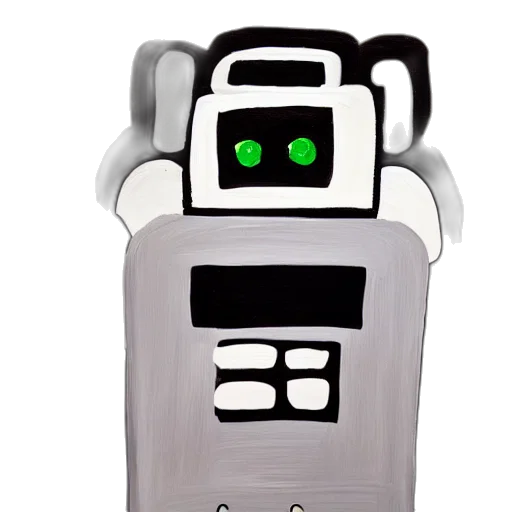 robot, 3d render, hand, painting transparent PNG cut-out