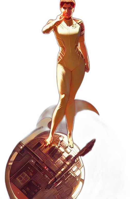 robot, dress, staff, weapon transparent PNG cut-out