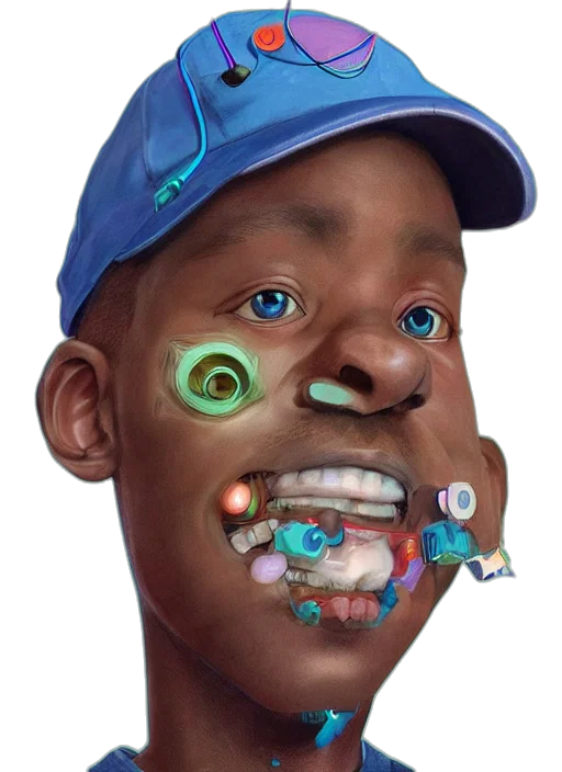face, mask, creature, robot transparent PNG cut-out