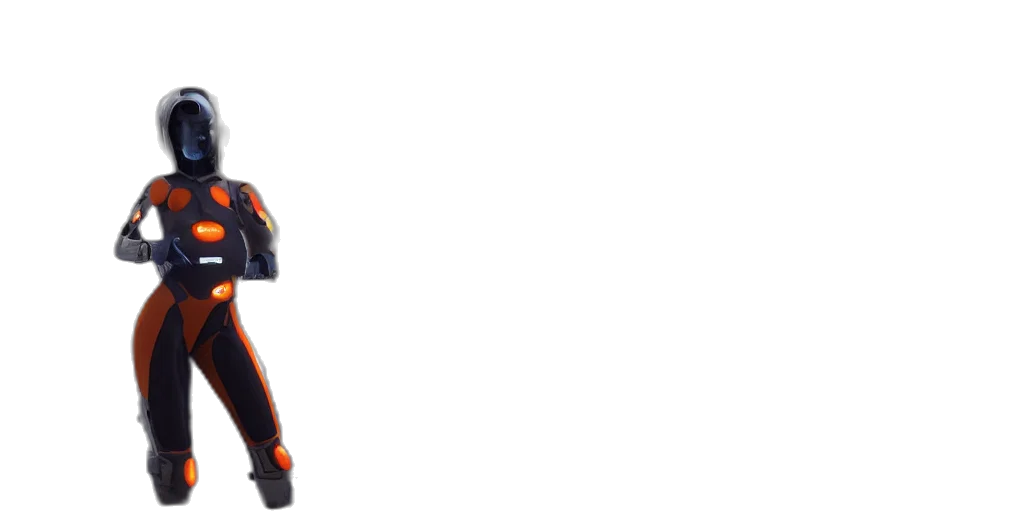 jacket, robot, weapon, staff transparent PNG cut-out