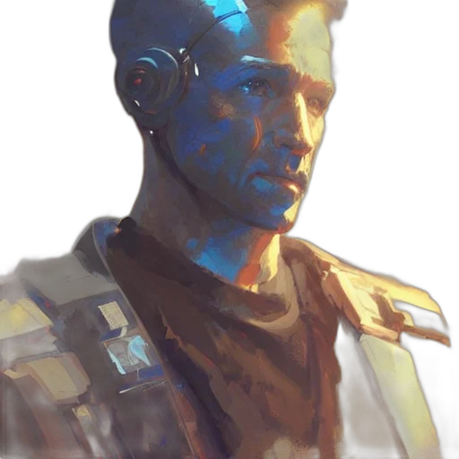 robot, face, staff, concept art transparent PNG cut-out