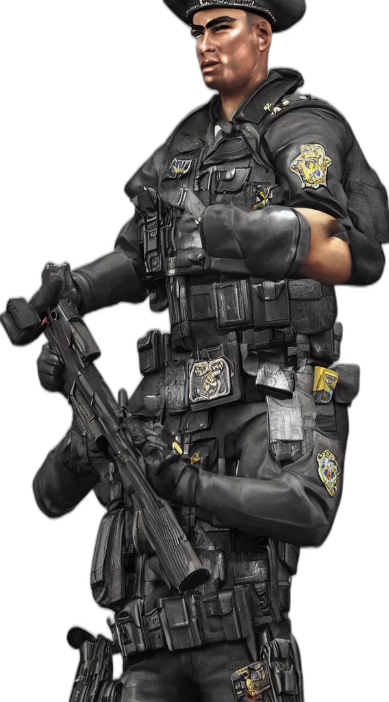 weapon, staff, face, jacket transparent PNG cut-out