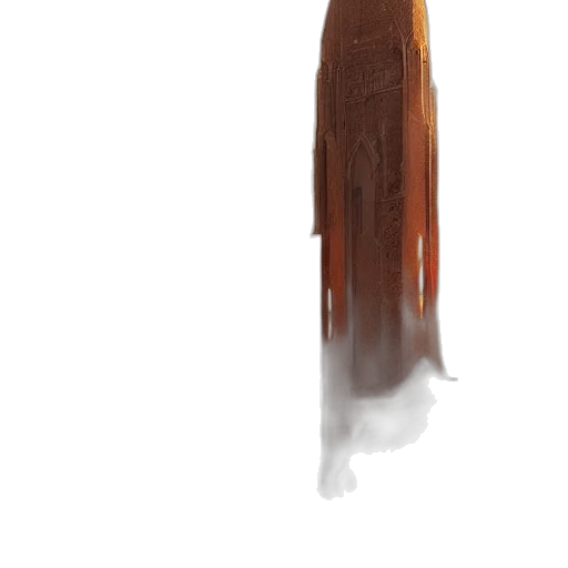 dress, hair, creature, staff transparent PNG cut-out
