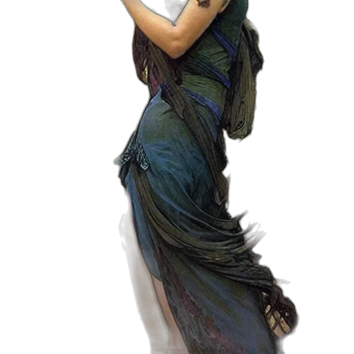 dress, staff, dragon, fantasy art transparent PNG cut-out