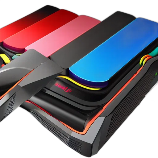 3d render, colorful, neon, apple transparent PNG cut-out