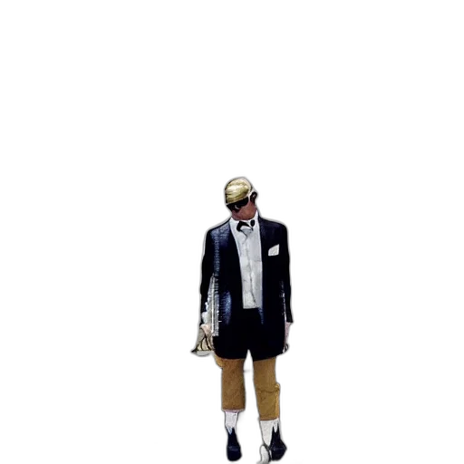 jacket, hat, staff, creature transparent PNG cut-out