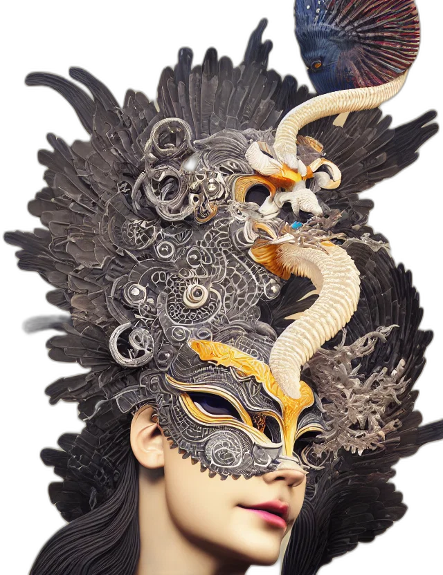 mask, dragon, face, hat transparent PNG cut-out