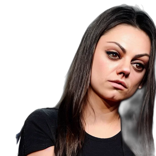 face, photorealistic, mila, kunis transparent PNG cut-out