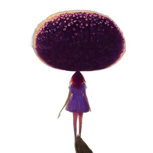 umbrella, hat, dress, staff transparent PNG cut-out