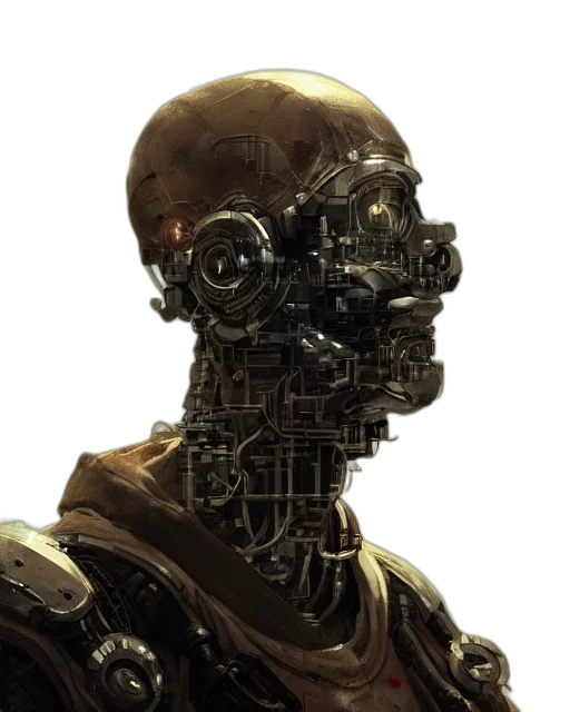 robot, face, cyberpunk, concept art transparent PNG cut-out