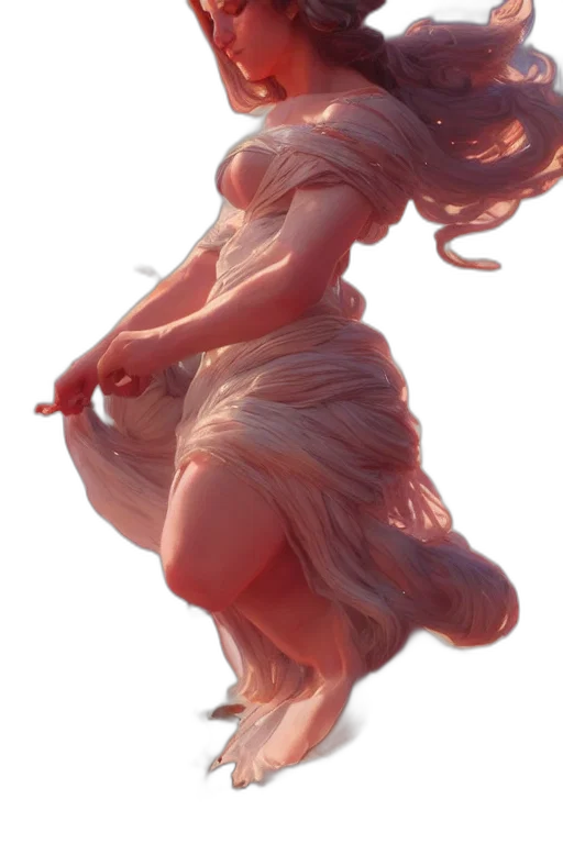 dress, hair, creature, flower transparent PNG cut-out