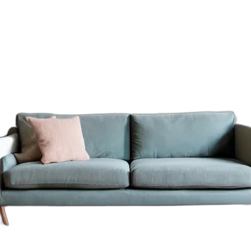 furniture, 3d render, photorealistic, blue transparent PNG cut-out