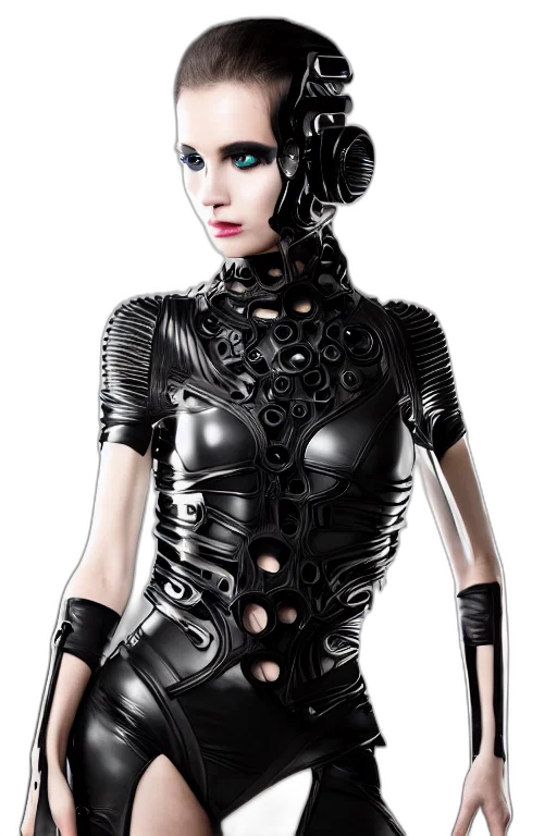 robot, dress, jewelry, cyberpunk transparent PNG cut-out