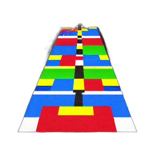 3d render, pixel art, concept art, colorful transparent PNG cut-out