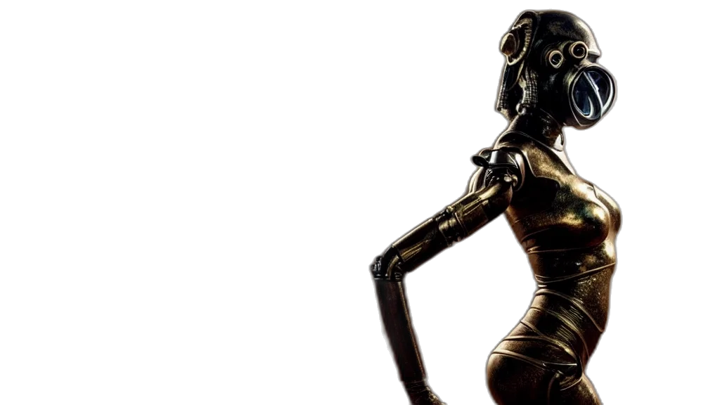 robot, concept art, cyberpunk, 3d render transparent PNG cut-out