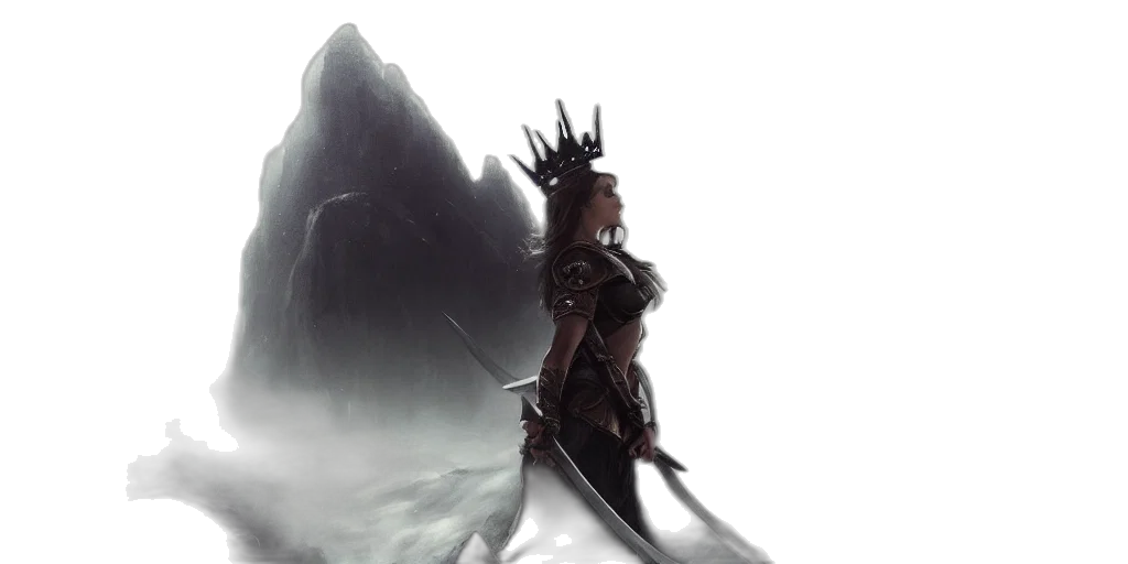 sword, crown, dragon, fantasy art transparent PNG cut-out