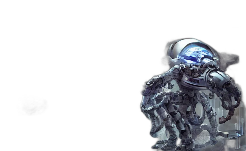 robot, creature, concept art, 3d render transparent PNG cut-out