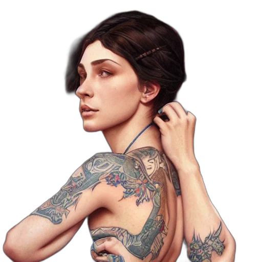 dress, jewelry, face, photorealistic transparent PNG cut-out