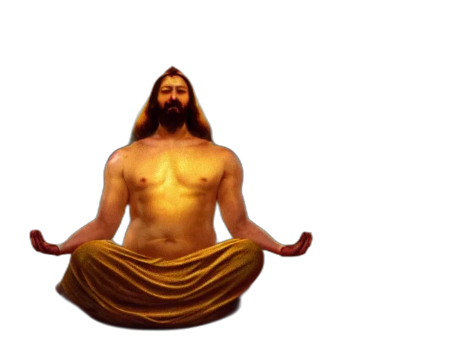 3d render, concept art, god, floating transparent PNG cut-out