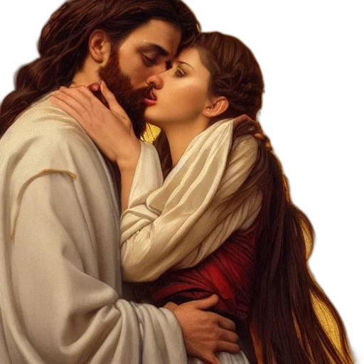 photorealistic, oil painting, fantasy art, jesus transparent PNG cut-out