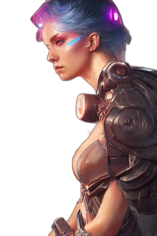 robot, dress, face, fantasy art transparent PNG cut-out