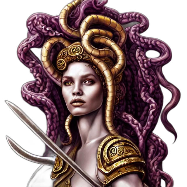 crown, hair, staff, fantasy art transparent PNG cut-out