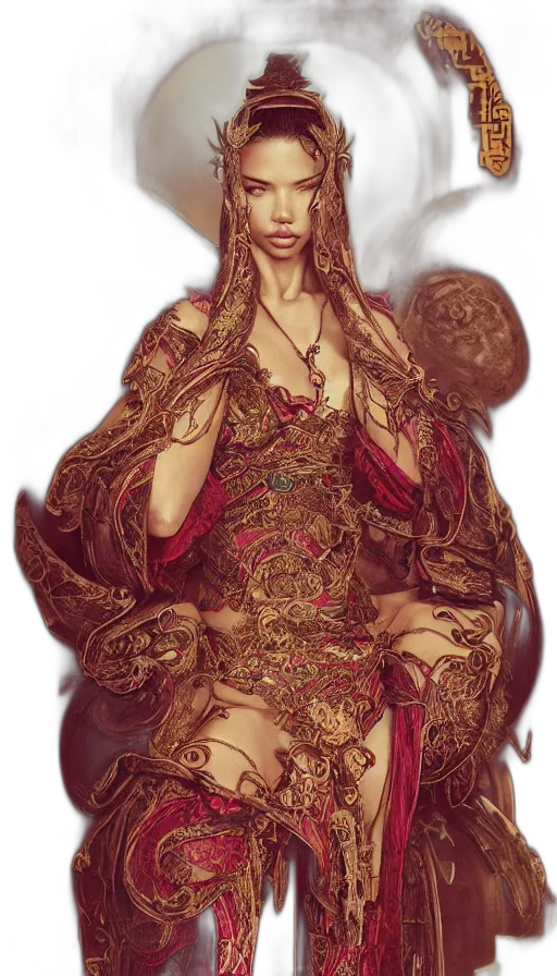 dress, jewelry, crown, fantasy art transparent PNG cut-out