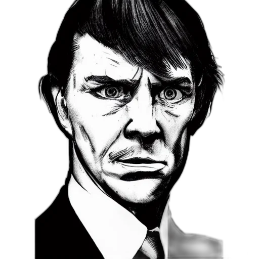 face, comic book art, cartoon, photorealistic transparent PNG cut-out