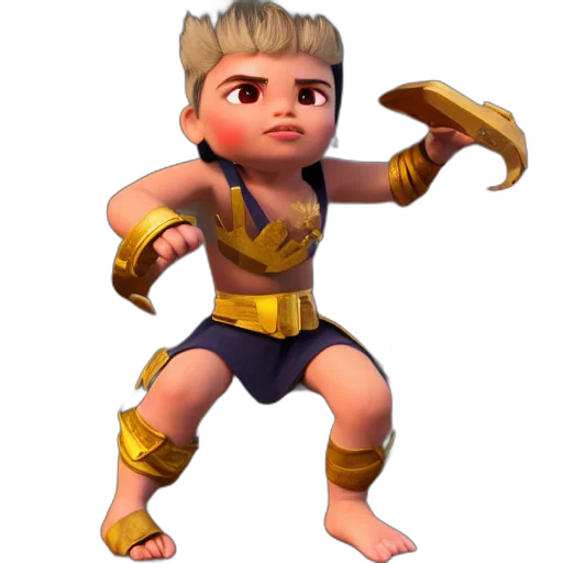 weapon, staff, creature, 3d render transparent PNG cut-out