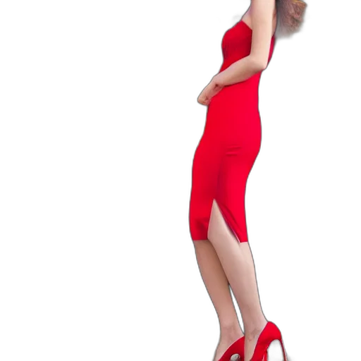 dress, shoes, staff, 3d render transparent PNG cut-out