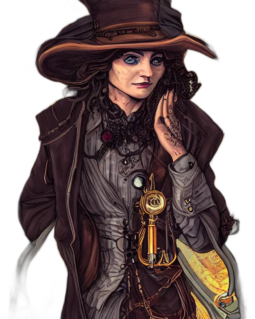 staff, jacket, jewelry, fantasy art transparent PNG cut-out
