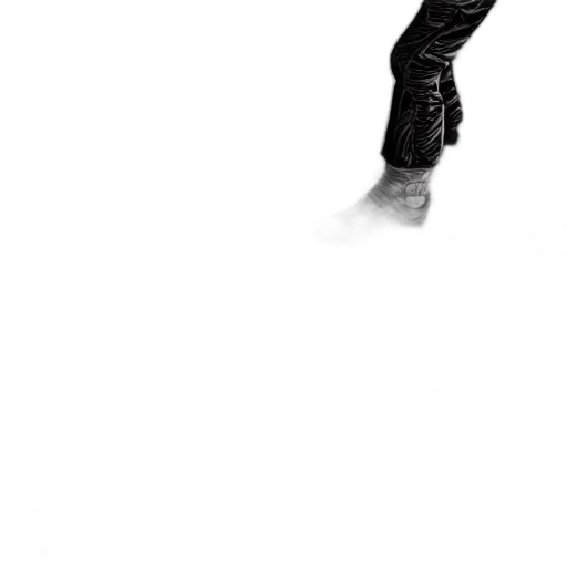 shoes, jacket, staff, robot transparent PNG cut-out