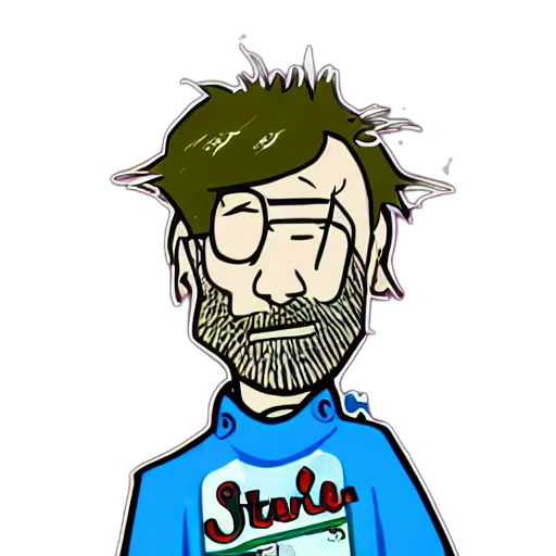 jacket, staff, face, cartoon transparent PNG cut-out