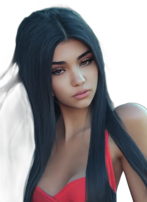 face, hair, photorealistic, fantasy art transparent PNG cut-out