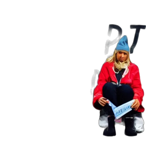 jacket, hat, staff, face transparent PNG cut-out