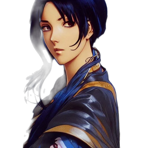 face, staff, jacket, fantasy art transparent PNG cut-out