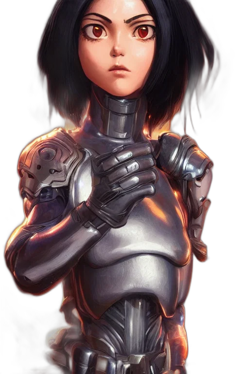 robot, face, weapon, hair transparent PNG cut-out