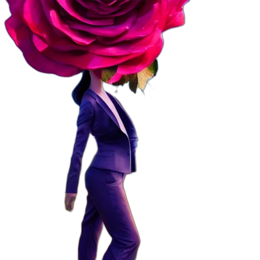 flower, jacket, dress, staff transparent PNG cut-out