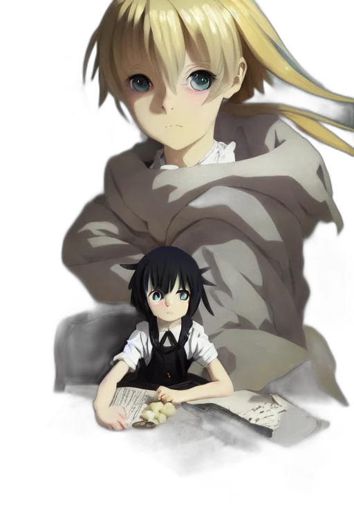 jacket, staff, anime, pixel art transparent PNG cut-out