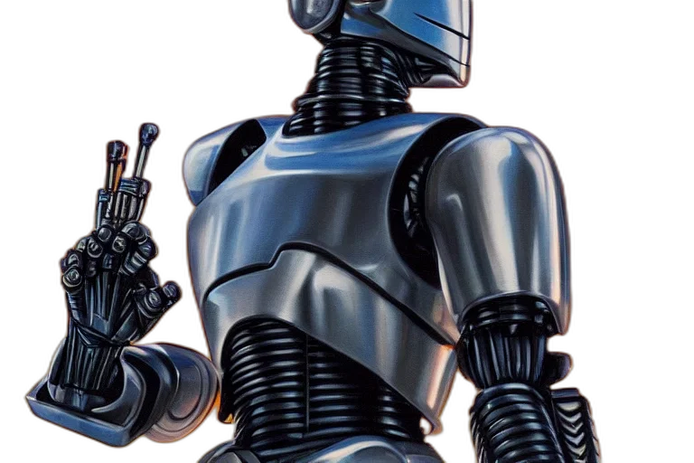 robot, comic book art, concept art, 3d render transparent PNG cut-out
